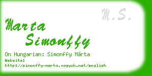 marta simonffy business card